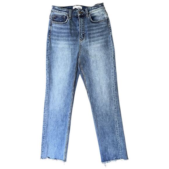 Vervet High-Rise Straight Leg Raw Hem Jeans Women's 28X27 - Picture 1 of 7